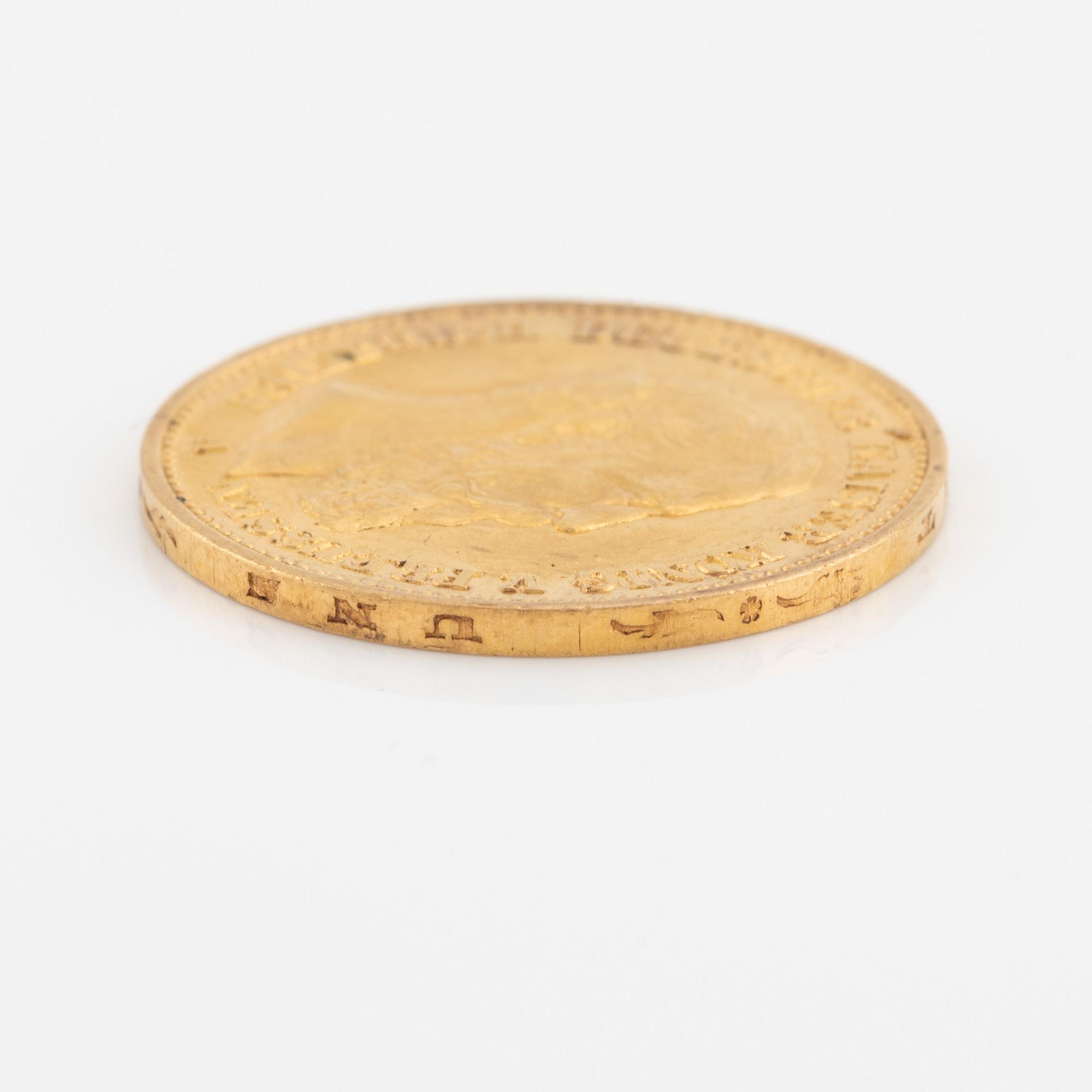 Gold coin, Germany, Friedrich of Prussia, 20 marks, 1888.