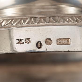 A Swedish 19th century silver tea-pot, marks of Gustaf Möllenborg, Stockholm 1828.