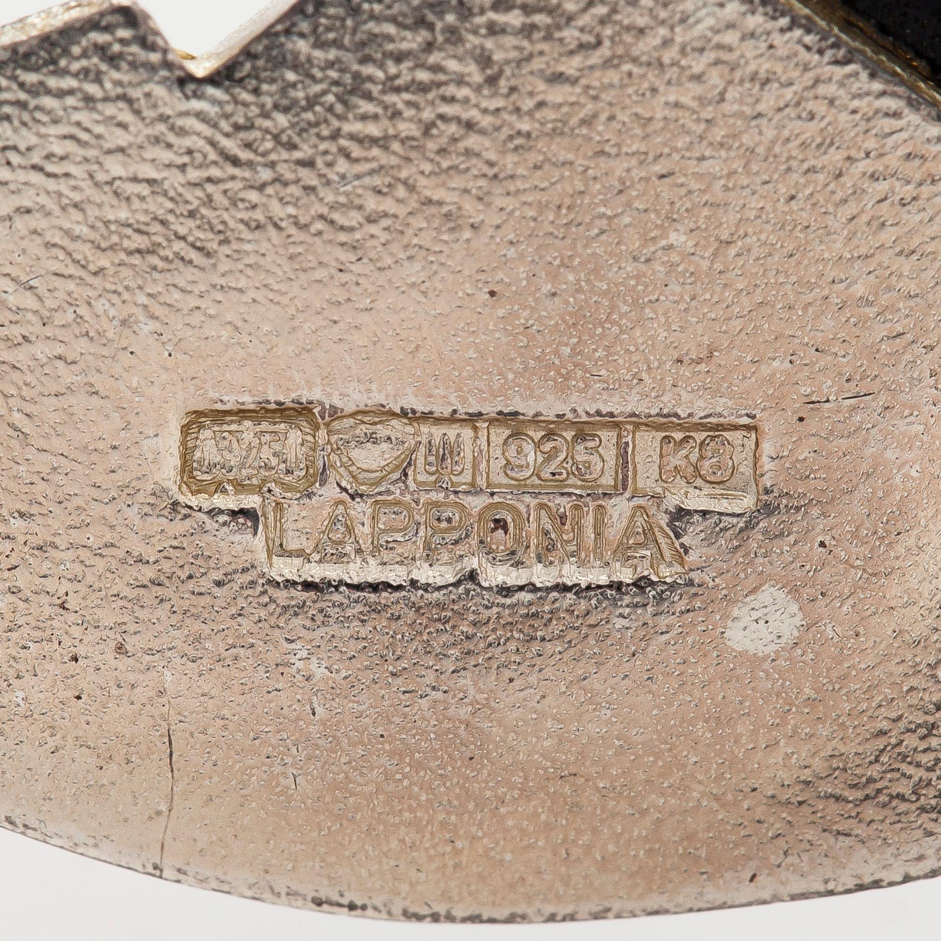 Zoltan Popovits, halsband, sterlingsilver och ebenholts, Lapponia 1987.