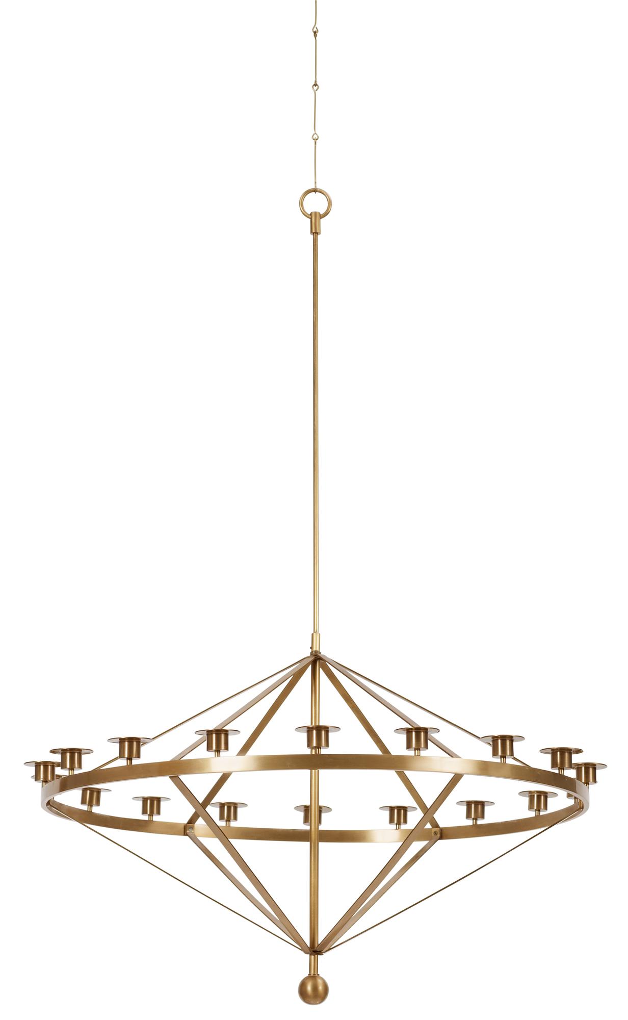 A Sigurd Persson 18 light brass chandelier, Sweden 1960's.