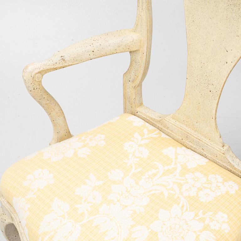 A pair of Swedish Rococo style armchairs, circa 1900.