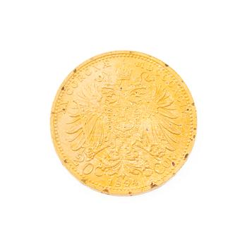 Guldmynt, Österrike-Ungern, 20 Corona, 1894.