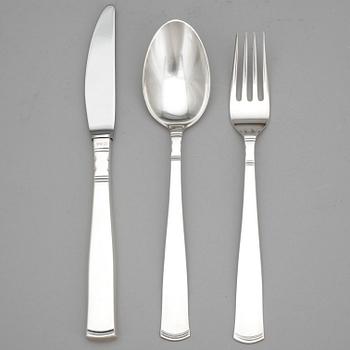 BESTICKSERVIS, 24 delar, silver, "Rosenholm", GAB, Stockholm 1974.