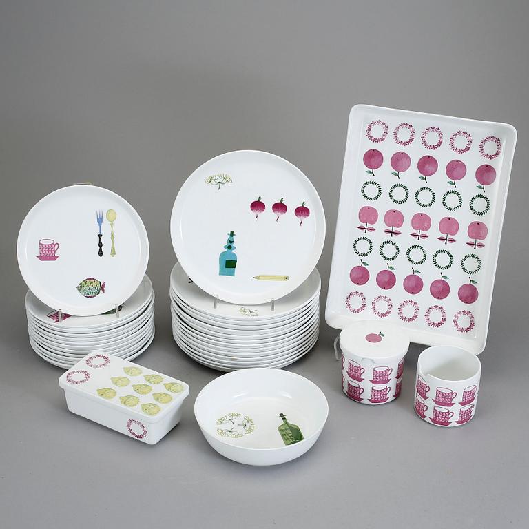 SERVISDELAR, Stig Lindberg, 35 delar, "Pynta", Stig Lindberg, Gustavsberg 1962-65.