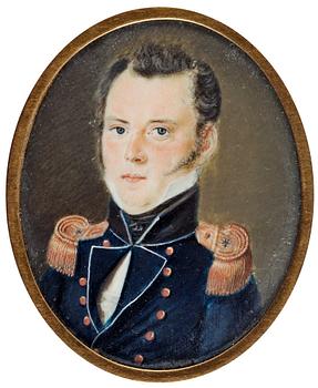 OKÄND KONSTNÄR, miniatyrmålning, gouache på ben. Sverige, 1800-talets början.