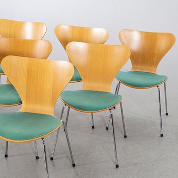 ARNE JACOBSEN, STOLAR, 6 st. "Sjuan", Fritz Hansen 1991.