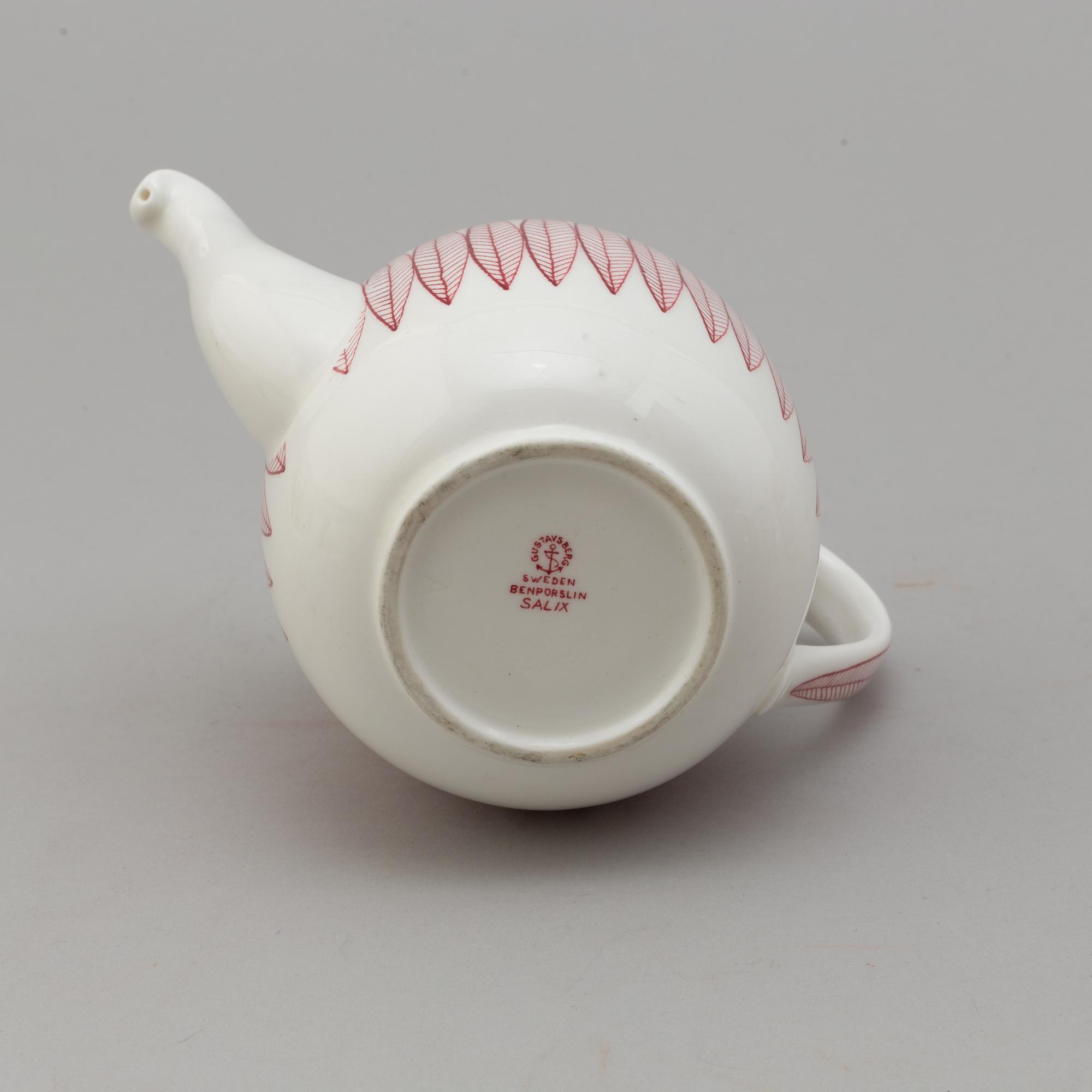 STIG LINDBERG, kaffeservis, 15 delar, porslin, "Salix", Gustavsberg.