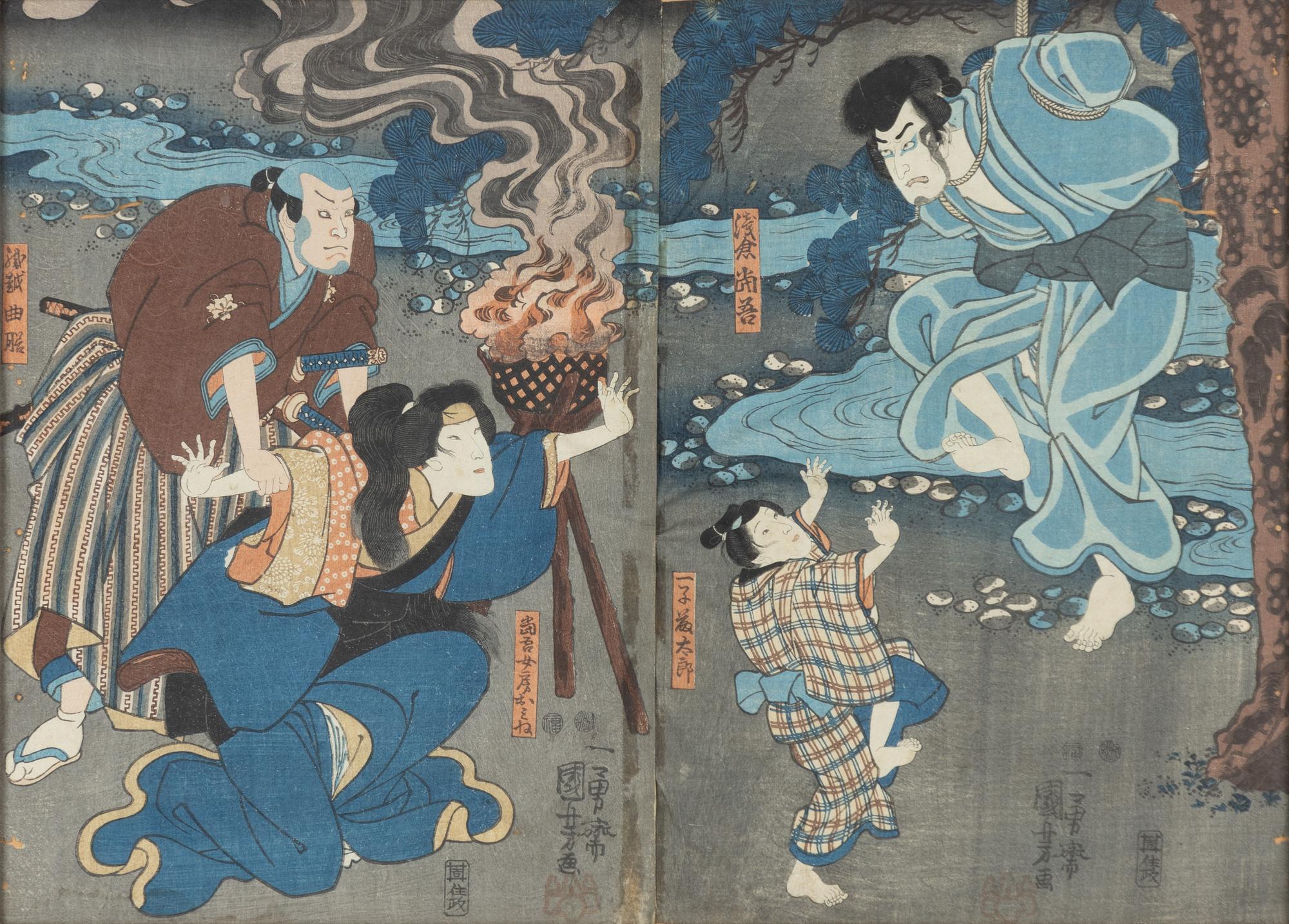Utagawa Kunisada, diptyk.