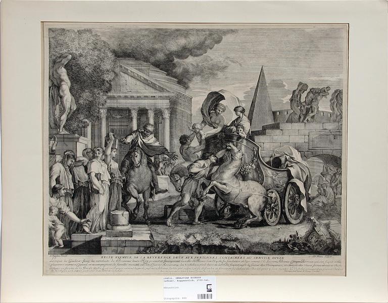 SEBASTIAN BOURDON (efter), kopparstick, 1700-tal.