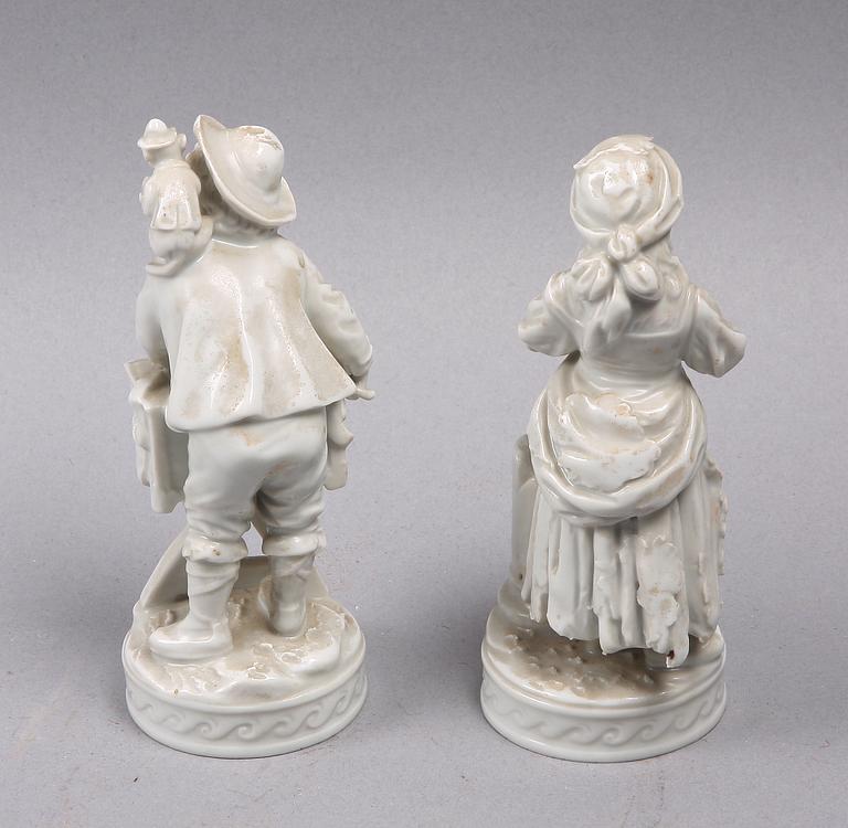 FIGURINER, 2 st, porslin, Rudolstadt Volkstedt, Tyskland, tidigt 1900-tal.