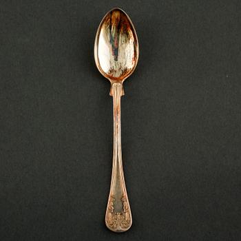A silver set of table ware, 27 pcs, 19th and 20th century.