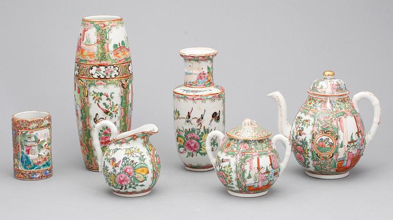 PARTI PORSLIN, 6 delar, porslin, Kanton, Kina, 1900-tal.