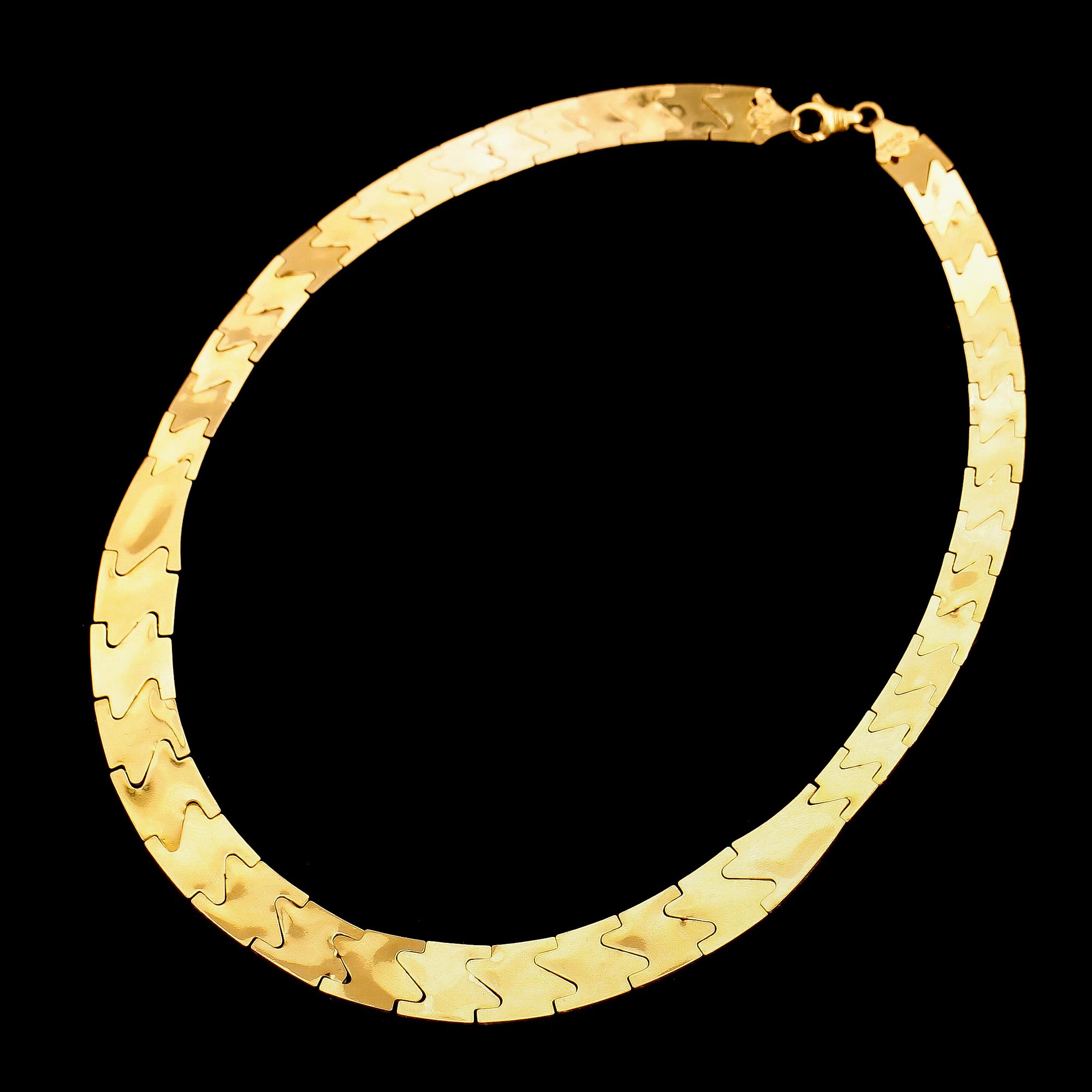 COLLIER, 22 k guld, fantasilänk. Vikt ca 49 g.