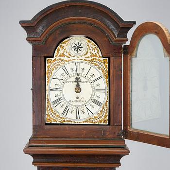 A longcase clock from Åland, Petter Linqvist, dated 1785.