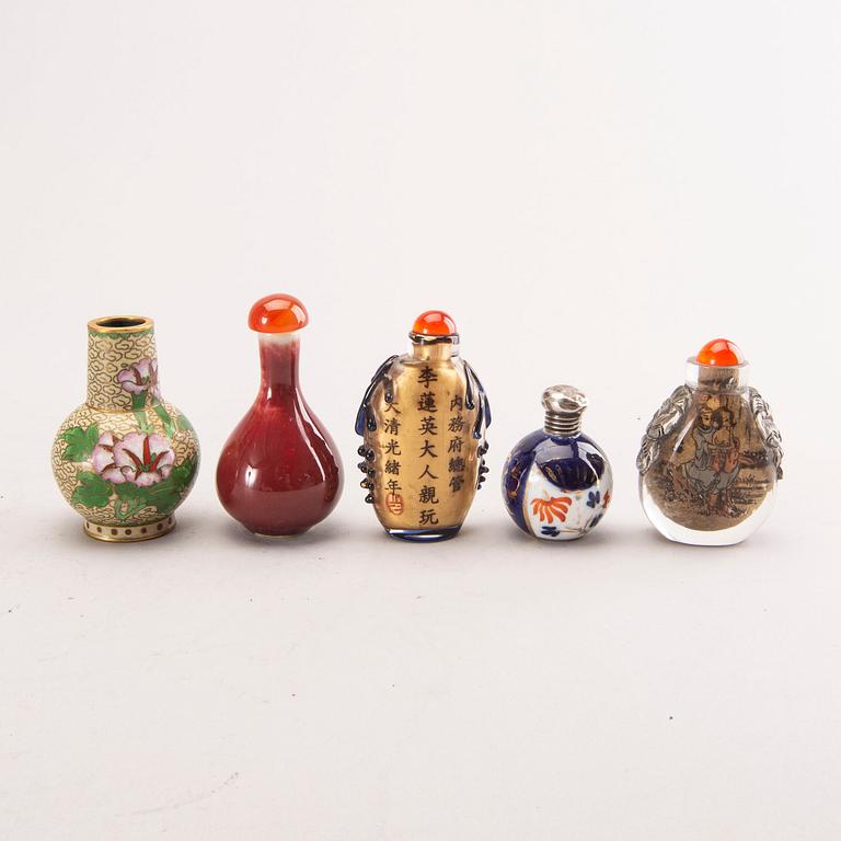 A set of ten different 20th century Chinese/East Asian snuff bottles.