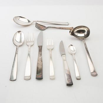 Jacob Ängman, bestick ca 66 st, silver, "Rosenholm", GAB, Stockholm/Eskilstuna N8 - E10.