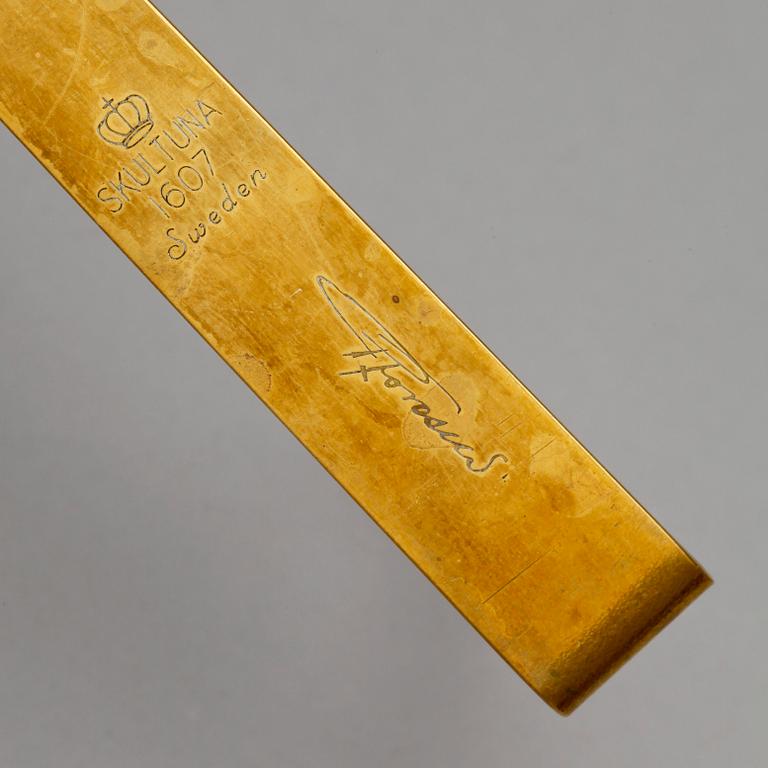 VÄGGLJUSSTAKAR, 4 st, mässing, "Pendel", Pierre Forsell, Skultuna, samt Arthur Pe, Kolbäck, 1900-talets andra hälft.