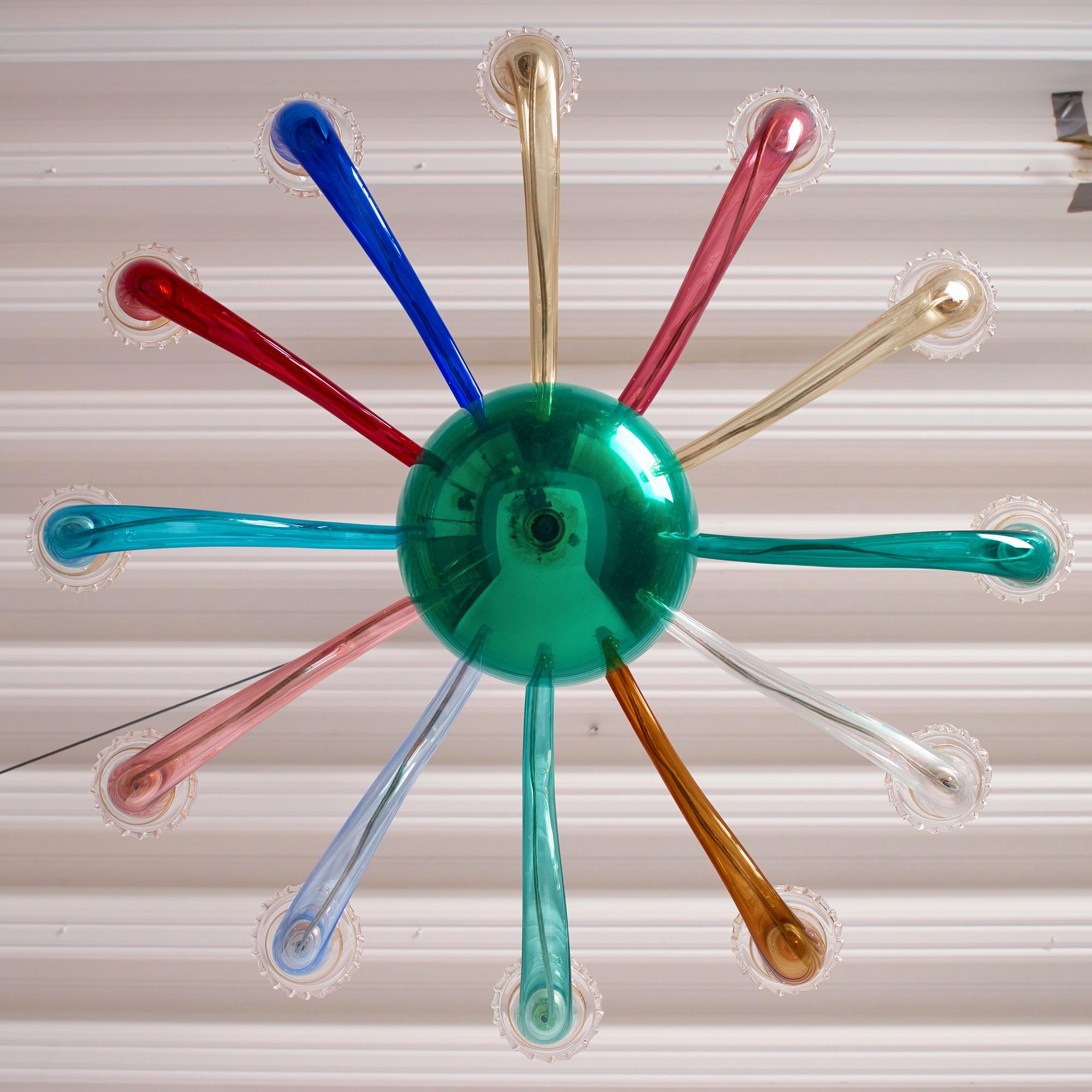 Gio Ponti, a contemporary 12 light chandelier, for Venini, Italy.