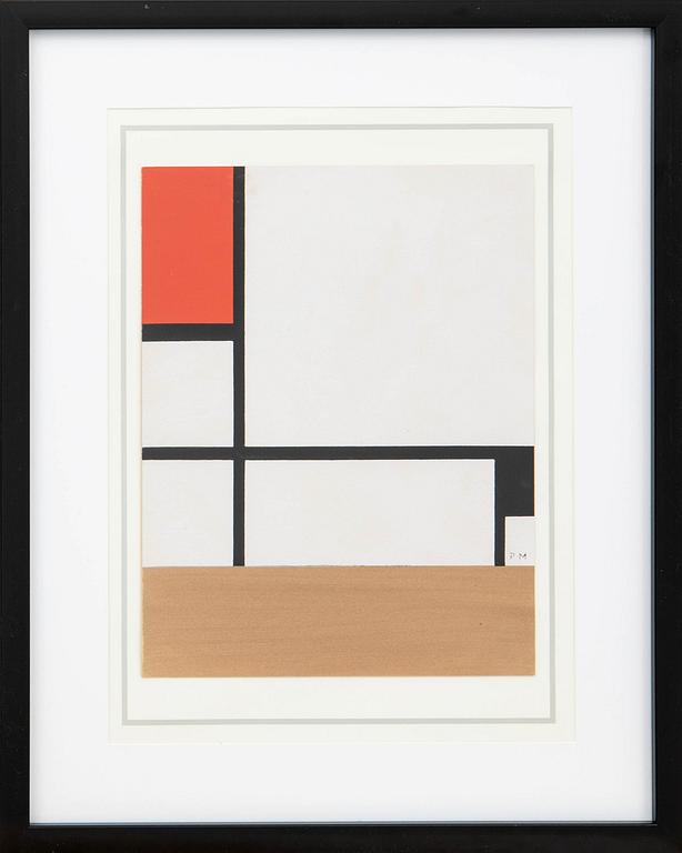 Piet Mondrian, Utan titel ur XXe siecle nr 9 Boulogne 1957.