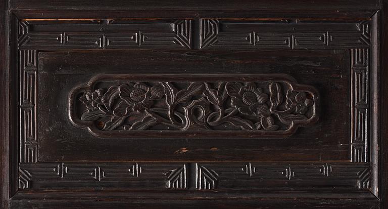 A Chinese wooden panel, Qing dynasty, 19th Century.