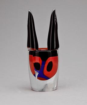 SKULPTUR, glas, Erik Höglund, Strömbergshyttan, sign och numr.