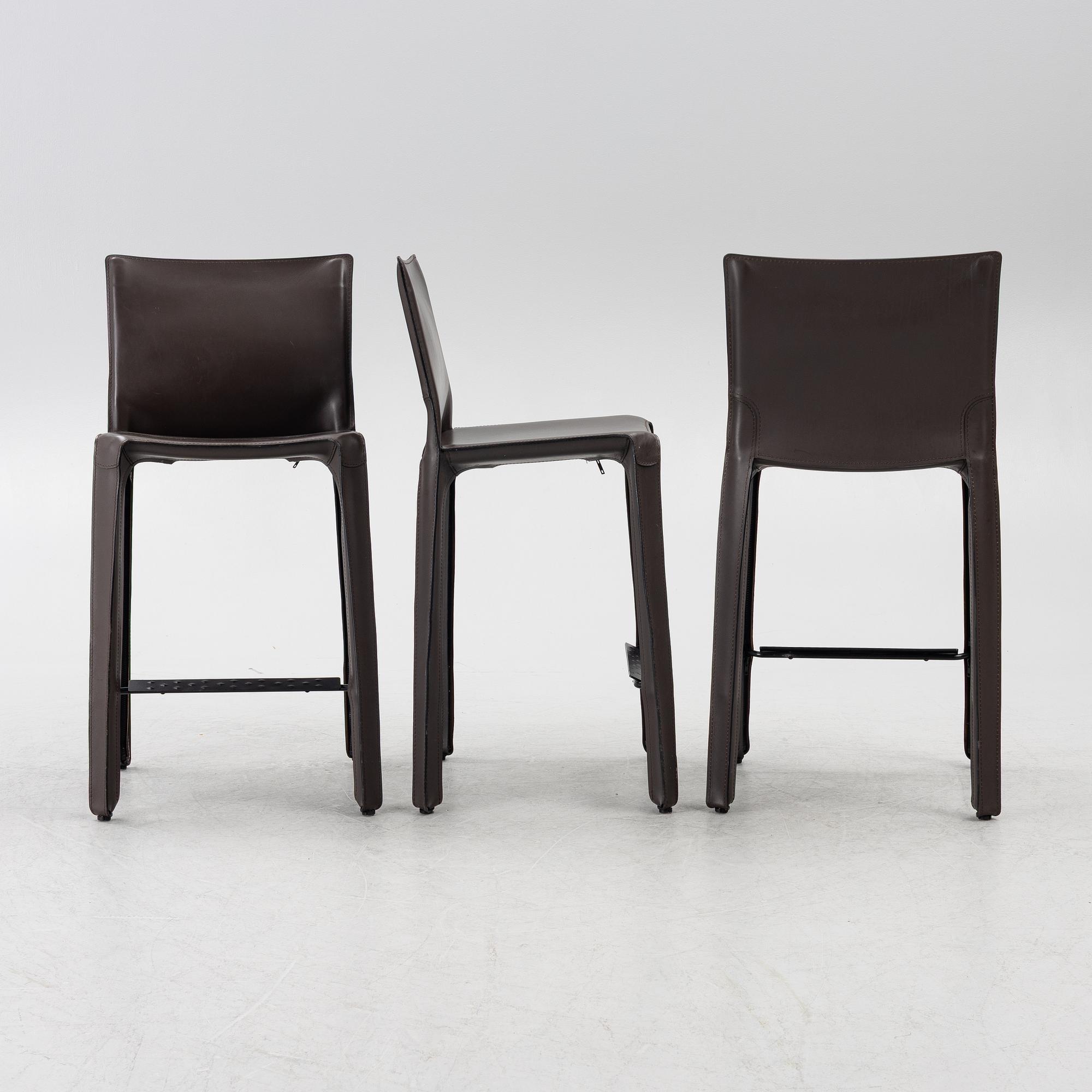 Mario Bellini, Three "410 CAB" bar stools, Cassina, Italy, 21st century.