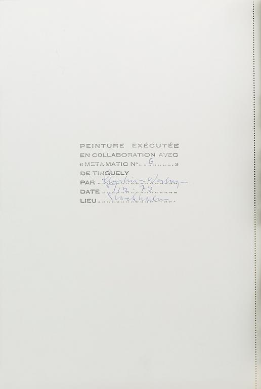 JEAN TINGUELY, "Méta" av K.G. Pontus Hultén. Moderna Museet 1972.