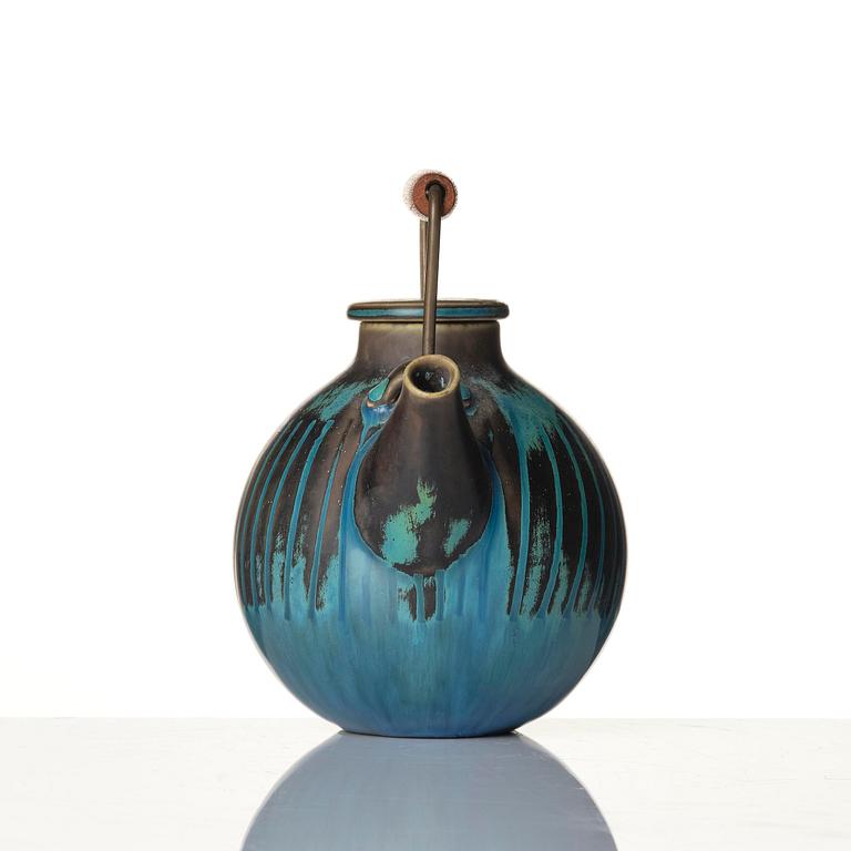 Stig Lindberg, a stoneware set of a teapot, a bowl and a goblet, Gustavsberg Studio 1969.