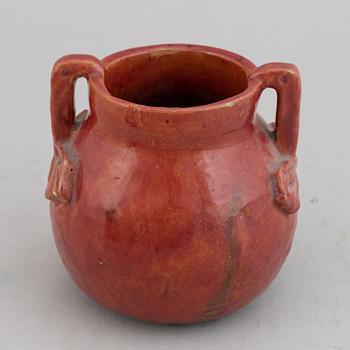 Ragnhild Godenius, two Two Art Nouveau glazed ceramic vases, one signed and dated 191? and 1914.