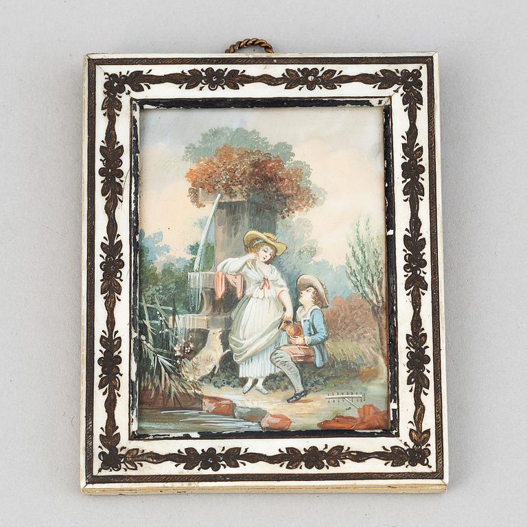 Unknown artist 19th Century. Miniature. Unclear signature.