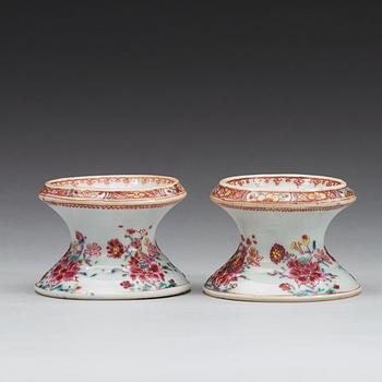 A pair of famille rose salts, Qing dynasty, Qianlong (1736-95).