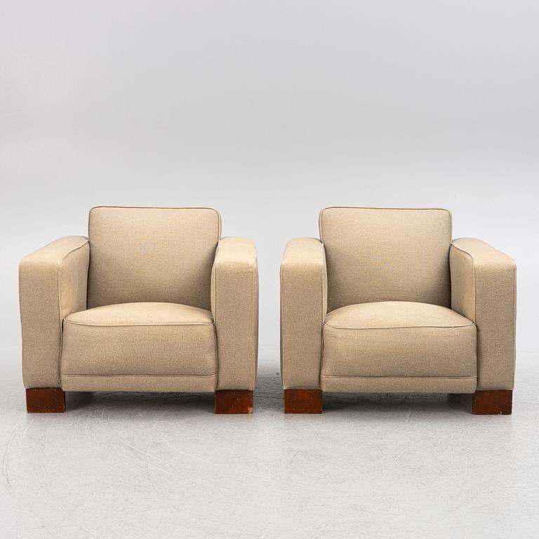 A pair of easy chairs, Swedish Modern, 1930s.