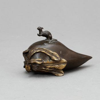 BLÄCKHORN, brons, Kina, sannolikt sen Qing dynastin.