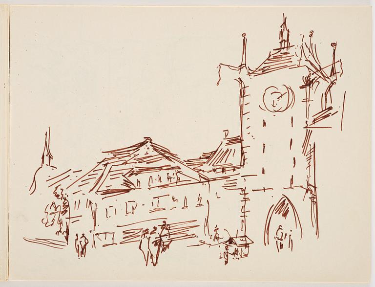 Lotte Laserstein, Skissblock med 22 teckningar varav 7 signerade.