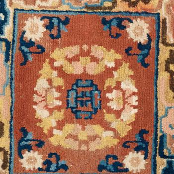 MEDITATION RUG. Antique Ningxia. 165 x 59 cm. China late Qing dynasty.