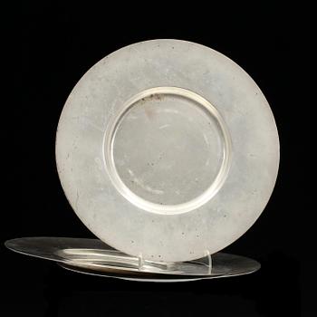 TALLRIKAR, 2+1, Sterling silver, Borgila 1935-53, ca 1200 g.