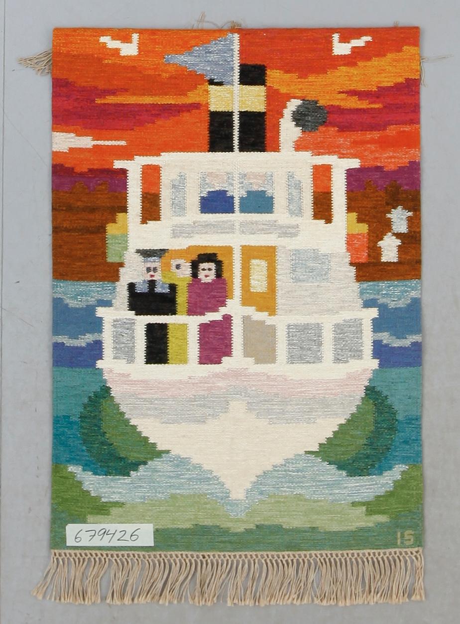 VÄVNAD, rölakan, Ingegerd Silow, Axeco, signerad IS. Ca 120 x 85 cm.