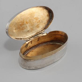 DOSA, silver, Carl Fredrik Seseman, Arboga, 1782. Vikt 65 g.