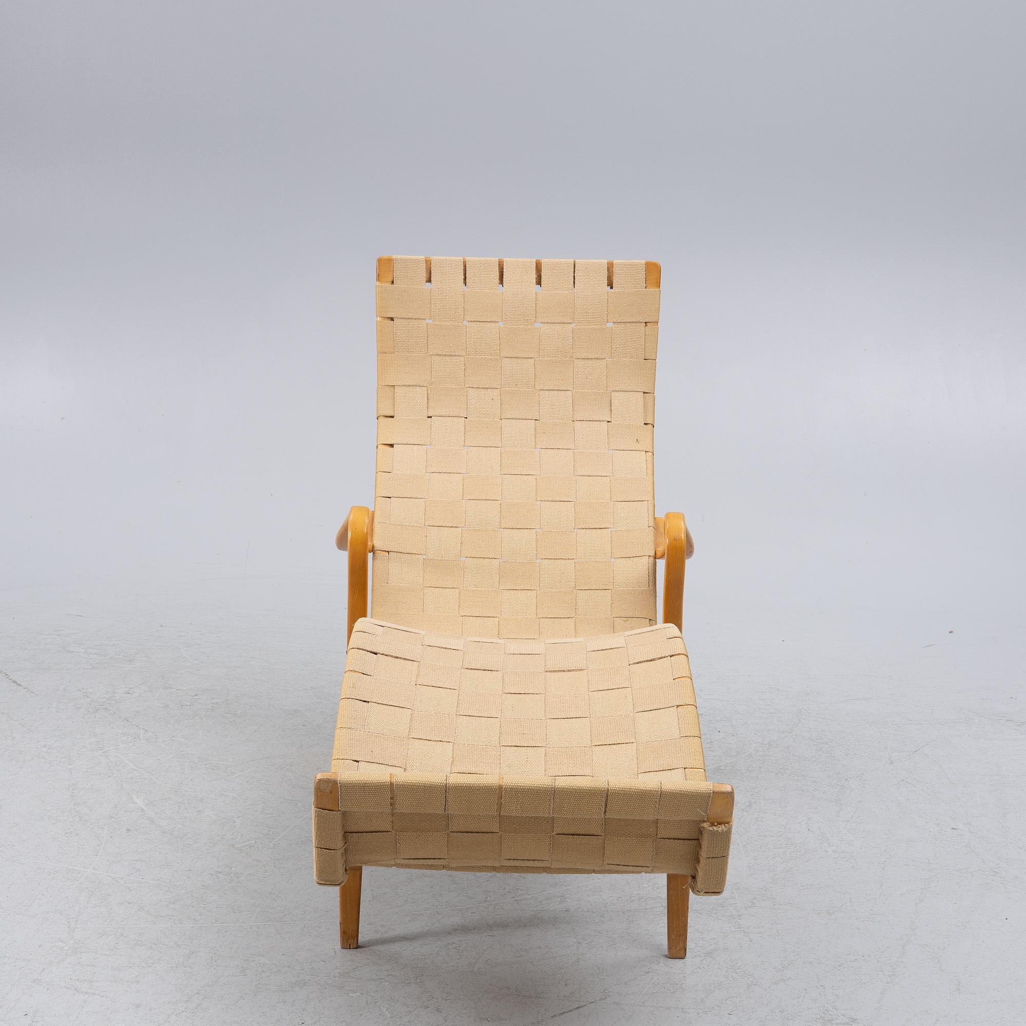 Bruno Mathsson, liggstol med hjul, Firma Karl Mathsson, Värnamo.