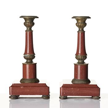 A pair of presumablu russian candlesticks.