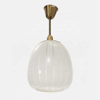 A Swedish Modern brass and glass ASEA ceiling lamp, 1940's/50's.