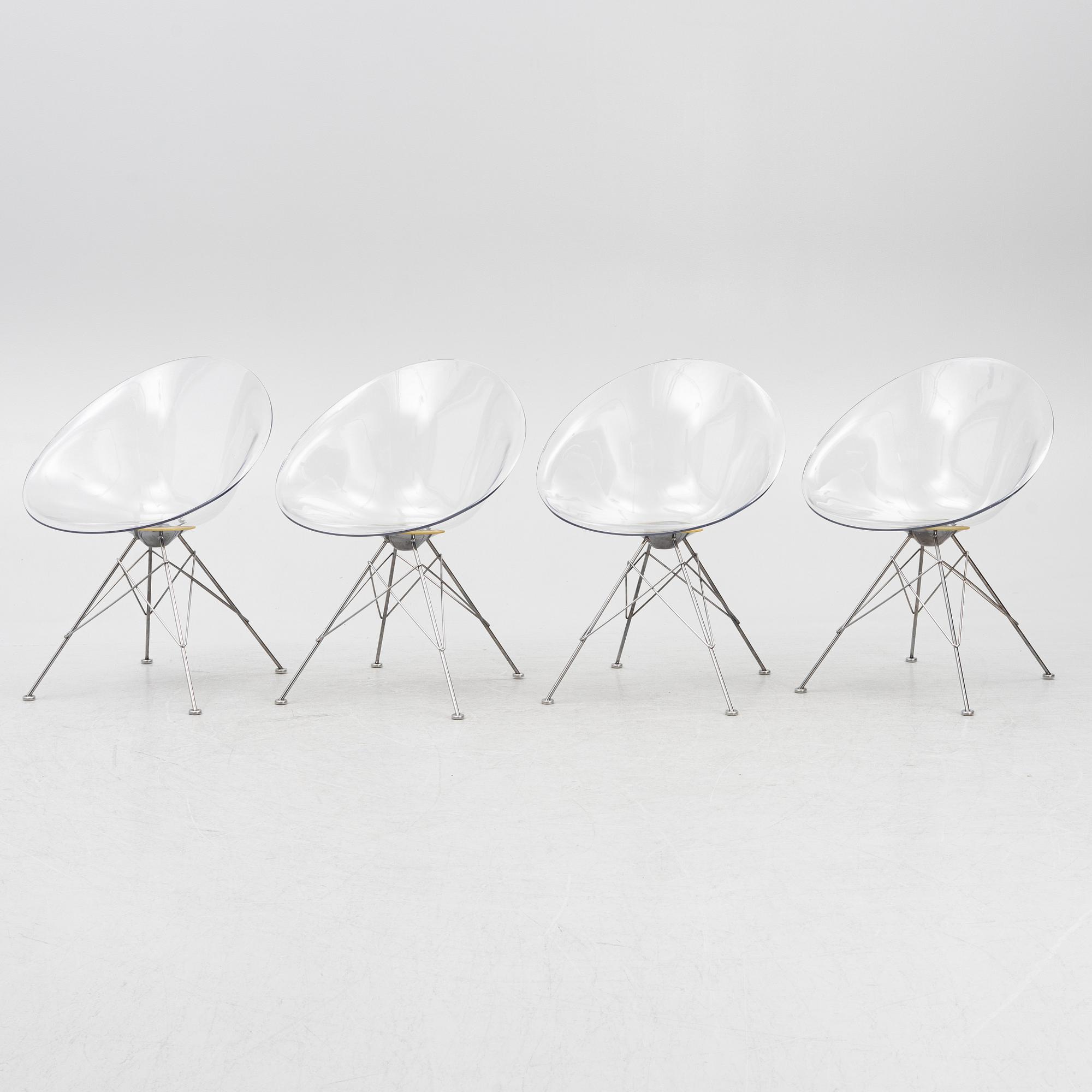 Philippe Starck, stolar 4 st, "Ero S", Kartell, Italien.