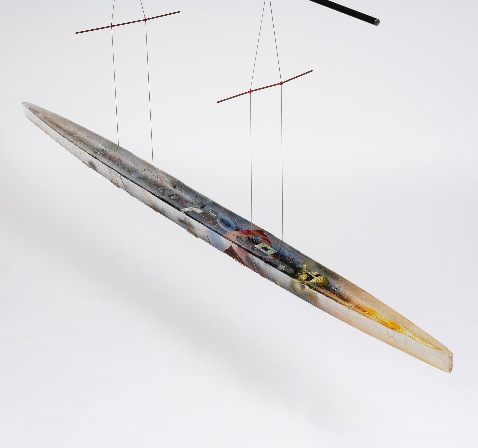 Bertil Vallien, a monumental sand cast glass sculpture of a boat, Kosta Boda, Sweden, 21st century.