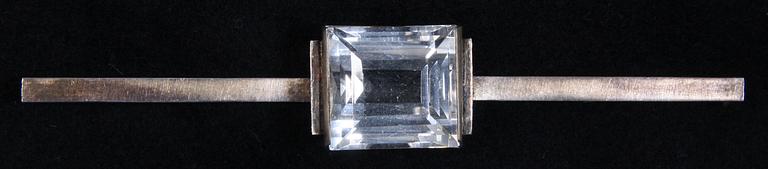 BROSCH, silver samt BERGSKRISTALL, Wiwen Nilsson, 1946.
