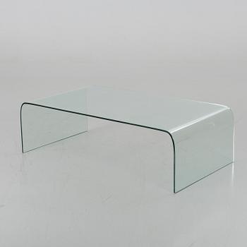 A GLASS SOFA TABLE, around the year 2000.