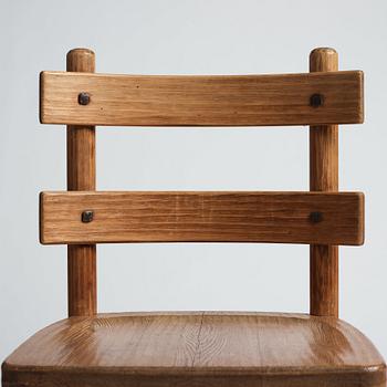 Axel Einar Hjorth, a set of 6 stained pine 'Sandhamn' chairs, Nordiska Kompaniet Sweden 1931-1932.