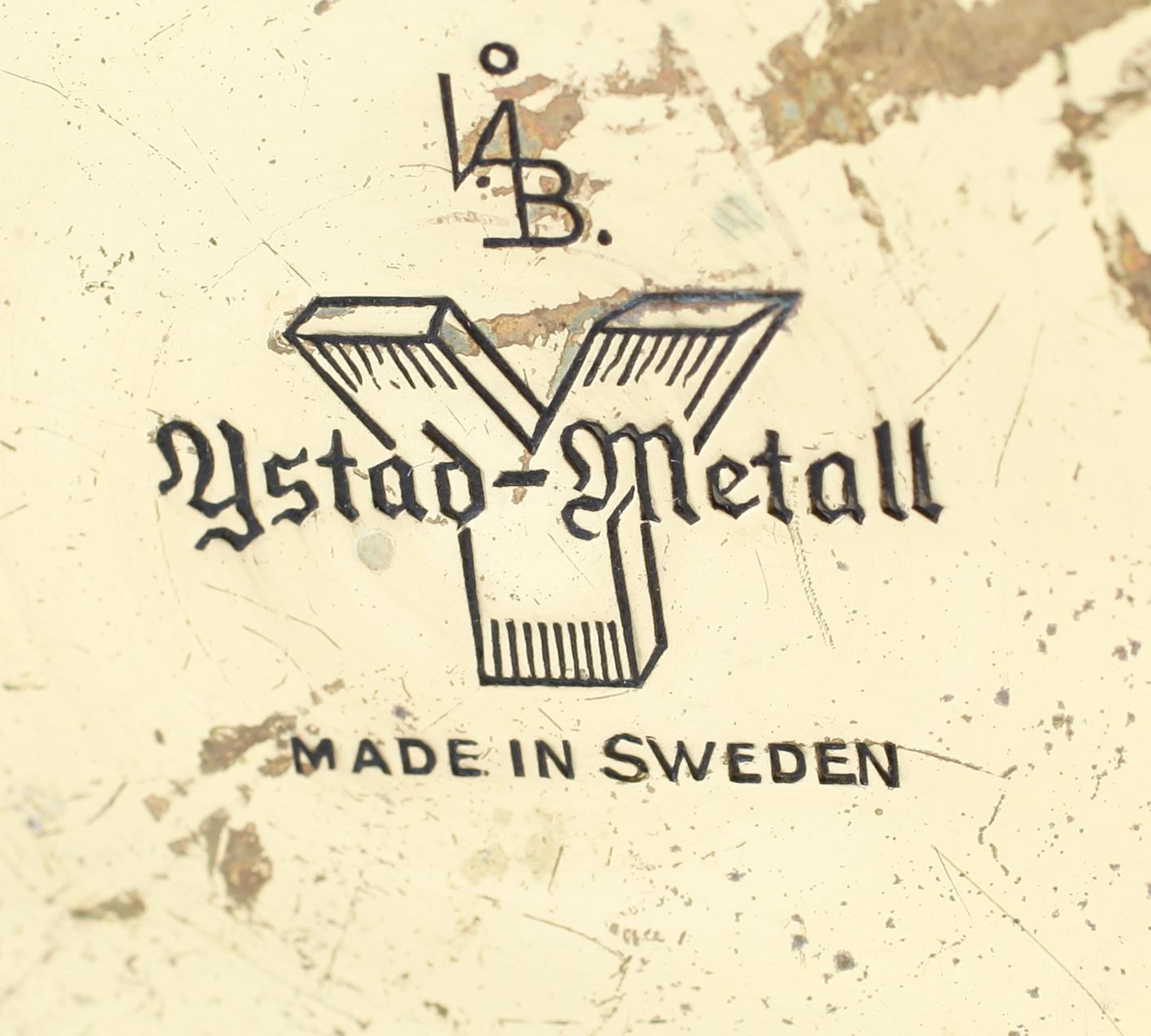 LJUSSTAKAR, 6 st, mässing, "Liljan", Ivar Ålenius Björk,  Ystad-Metall, 1900-tal.