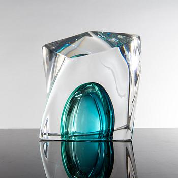 GÖRAN WÄRFF, skulptur glas, Kosta Boda, 1990-tal.