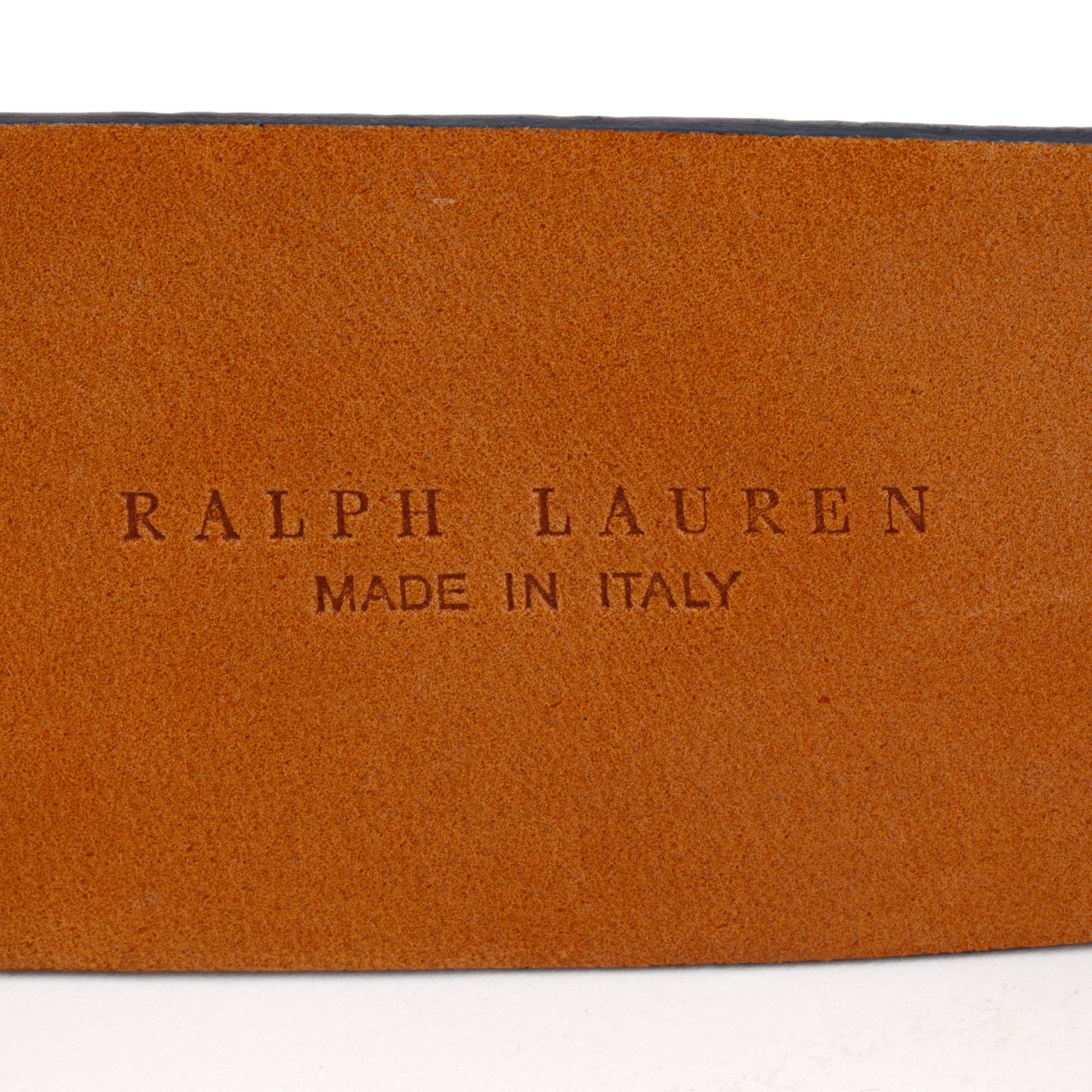 RALP LAUREN, a blue crocodil belt.