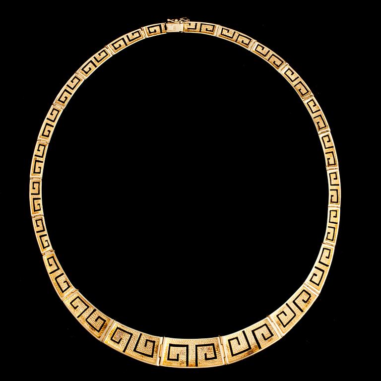COLLIER, 14K guld. Vikt 47,4 g. Grekland, 1900-talets senare hälft.